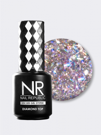 NAIL REPUBLIC   Топ с поталью без л/с   10мл   Top   DIAMOND   #08 оптом