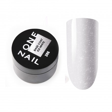 ONE NAIL   База камуфлирующая жесткая  c шиммером  Base   ICE WHITE  (шайба)   30мл оптом