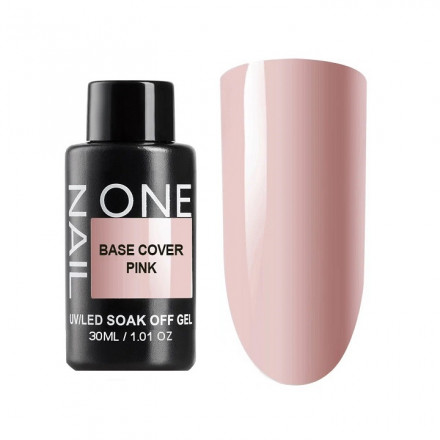 ONE NAIL   База камуфлирующая эластичная  (легкие в снятии)  Base   COVER   PINK  (бутылка)   30мл оптом