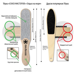 СОЮЗ МАСТЕРОВ Педикюрная пилка-терка ОТДЫХ НА МОРЕ {1084}