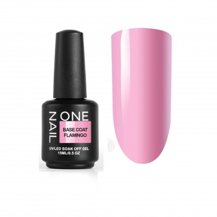 ONE NAIL   База камуфлирующая эластичная  (легкие в снятии)  Base   FLAMINGO   15мл оптом