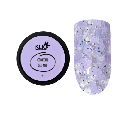 KLIO  Гель с конфетти  GEL CONFETTI  5г (банка)  №01 оптом