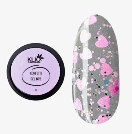 KLIO  Гель с конфетти  GEL CONFETTI  5г (банка)  №02 оптом