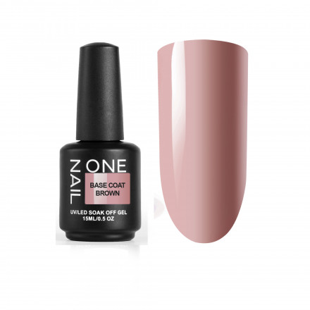 ONE NAIL   База камуфлирующая эластичная  (легкие в снятии)  Base   BROWN   15мл оптом