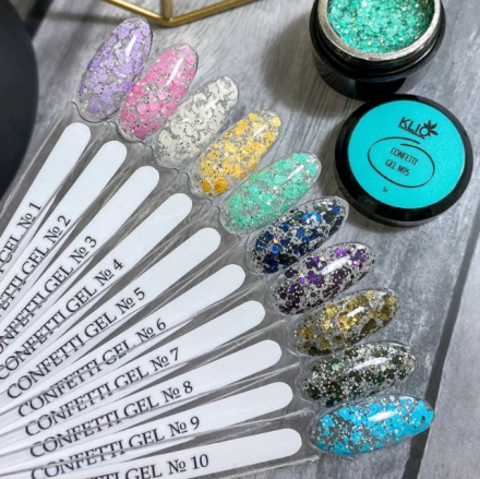 KLIO  Гель с конфетти  GEL CONFETTI  5г (банка)  №04 оптом