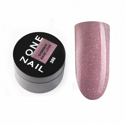 ONE NAIL   База камуфлирующая эластичная c шиммером  (легкие в снятии)  Base  SHIMMER   LOVE  (шайба)   30мл оптом