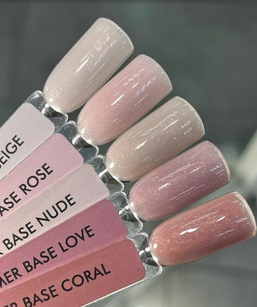 ONE NAIL   База камуфлирующая эластичная c шиммером  (легкие в снятии)  Base  SHIMMER   BEIGE   15мл оптом