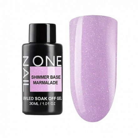 ONE NAIL   База камуфлирующая эластичная c шиммером  (легкие в снятии)  Base  SHIMMER   MARMALADE  (бутылка)   30мл оптом
