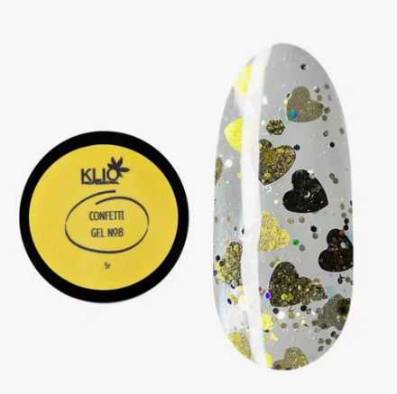 KLIO  Гель с конфетти  GEL CONFETTI  5г (банка)  №08 оптом