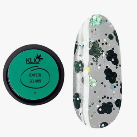 KLIO  Гель с конфетти  GEL CONFETTI  5г (банка)  №09 оптом