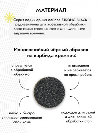 ALGEBRA BEAUTY   STRONG BLACK   Мягкие   M (20мм)   #240   (50шт)   Сменные файлы  для педикюрного диска на вспененной подложке оптом