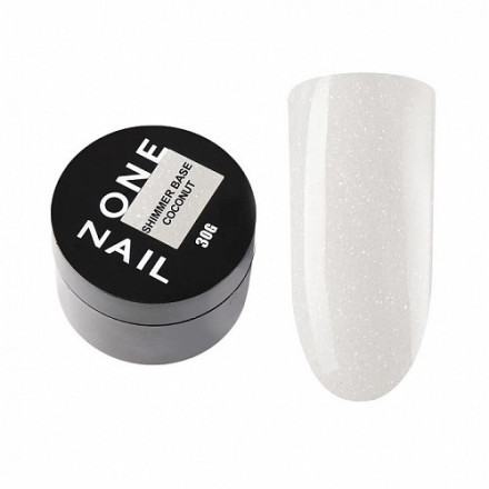 ONE NAIL   База камуфлирующая эластичная c шиммером  (легкие в снятии)  Base  SHIMMER   COCONUT  (шайба)   30мл оптом