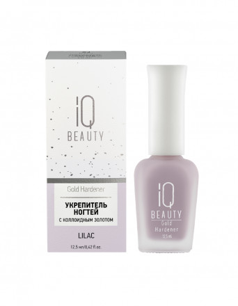 IQ BEAUTY   Укрепитель  для ослабленных и ломких ногтей с коллоидным золотом   12,5мл   Gold Hardener  LILAC оптом