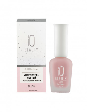 IQ BEAUTY   Укрепитель  для ослабленных и ломких ногтей с коллоидным золотом   12,5мл   Gold Hardener  BLUSH оптом