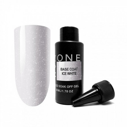 ONE NAIL   База камуфлирующая жесткая  c шиммером  Base   ICE WHITE  (бутылка)   50мл оптом