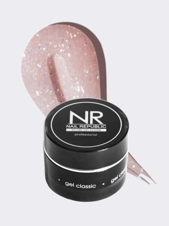 NAIL REPUBLIC   Гель  для моделирования самовыравнивающийся светоотражающий   Gel   NUDE FLASH   #252   15г оптом