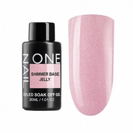 ONE NAIL   База камуфлирующая эластичная c шиммером  (легкие в снятии)  Base  SHIMMER   JELLY  (бутылка)   30мл оптом