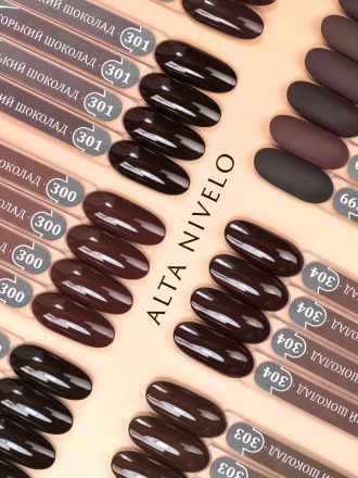 ALTA NIVELO   #304 ГОРЬКИЙ ШОКОЛАД   10мл   Гель-лак оптом