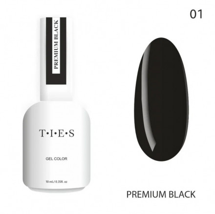 TIES   Гель-лак  10мл  PREMIUM BLACK   #001 оптом