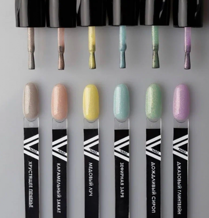 VOGUE NAILS   Гель-лак полупрозрачный с блестками  10мл  КАРАМЕЛЬНЫЙ ЗАКАТ оптом