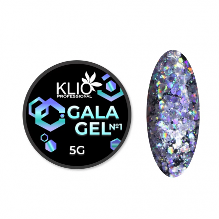 KLIO  Гель-лак с шестигранниками  GALA GEL  5г (банка)  №01 оптом