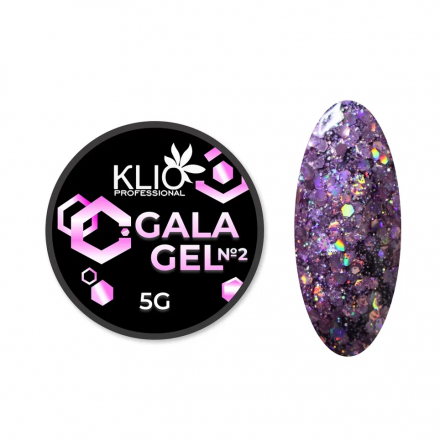 KLIO  Гель-лак с шестигранниками  GALA GEL  5г (банка)  №02 оптом
