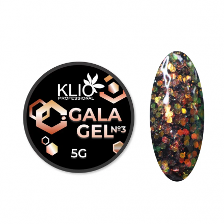 KLIO  Гель-лак с шестигранниками  GALA GEL  5г (банка)  №03 оптом