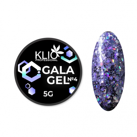 KLIO  Гель-лак с шестигранниками  GALA GEL  5г (банка)  №04 оптом
