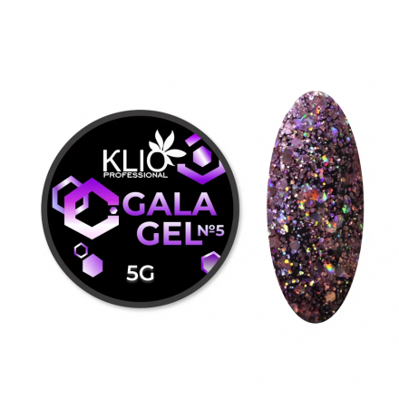 KLIO  Гель-лак с шестигранниками  GALA GEL  5г (банка)  №05 оптом