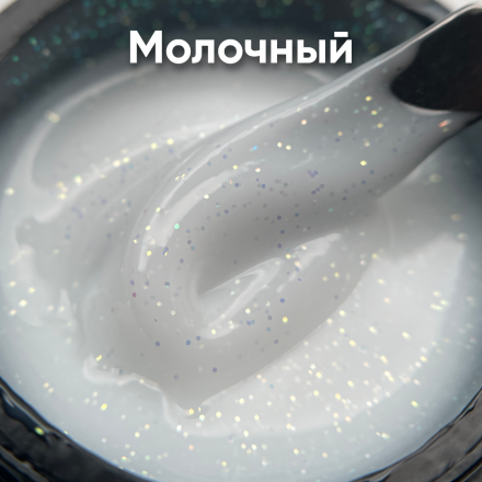 ОПЦИЯ   Гель для моделирования с шиммером   15мл   МОЛОЧНЫЙ С БЛЕСТКАМИ оптом