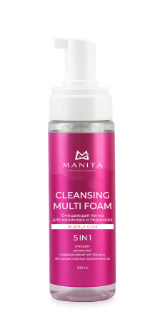 MANITA   Cleansing Multi Foam BUBBLE GUM   200мл   Пенка очищающая для маникюра и педикюра 5в1 оптом