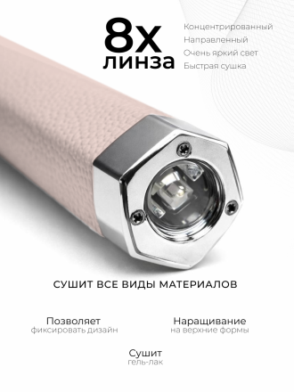 MANITA   Лампа-фонарик ГИБКАЯ   Розовая   5W   UVLED- лампа для полимерицации сенсорная на магните 2в1   {8420} оптом