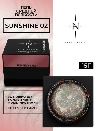 ALTA NIVELO   Гель для моделирования с хлопьями Юки   15г   Gel   SUNSHINE   #02 оптом