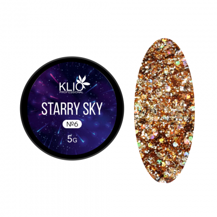 KLIO  Гель-лак с шестигранниками  STARRY SKY  5г (банка)  №06 оптом
