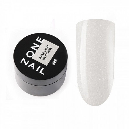 ONE NAIL   База камуфлирующая эластичная с шиммером  (легкие в снятии)  Base   MILK SHINE  (шайба)   30мл оптом