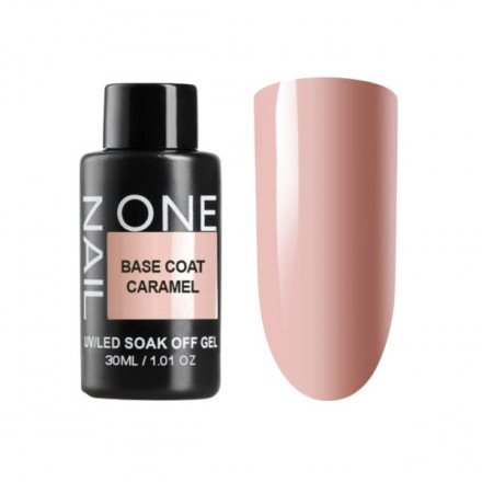 ONE NAIL   База камуфлирующая эластичная  (легкие в снятии)  Base   CARAMEL  (бутылка)   30мл оптом