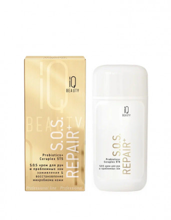 IQ BEAUTY   SOS крем для рук  и проблемных зон Заживление и восстановление микробиома кожи   100мл   PROBIOTICS + CERAPLEX 5T5 оптом