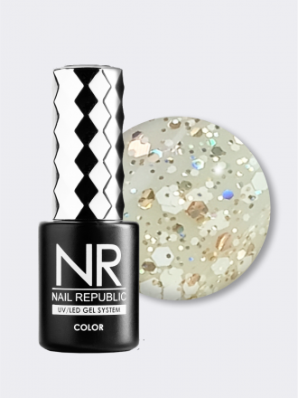 NAIL REPUBLIC   Гель-лак с шестигранниками   10мл   Euphoria   #722 оптом