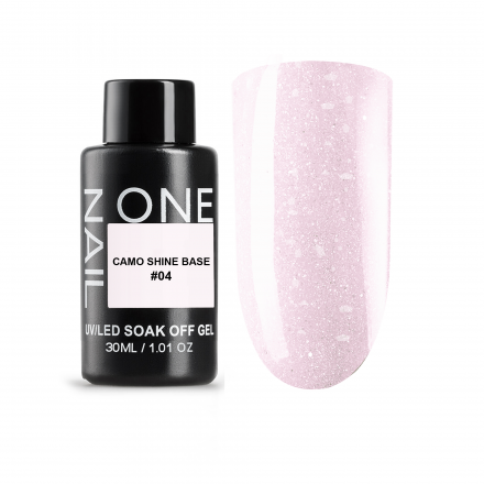 ONE NAIL   База камуфлирующая с хлопьями Юки   Base   CAMO SHINE   #04   30мл   (бутылка) оптом