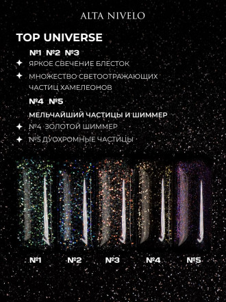 ALTA NIVELO   Топ с шиммером без л/с   10мл   Top   UNIVERSE   #03 оптом