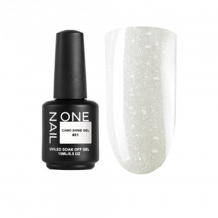 ONE NAIL   Gel   CAMO SHINE   #01   15мл (флакон)   Гель моделирующий с хлопьями Юки оптом