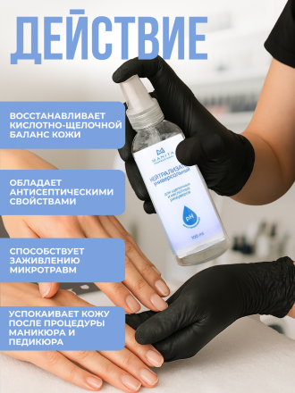 MANITA   Нейтрализатор для щелочных и кислотных ремуверов универсальный  100мл   {7734} оптом