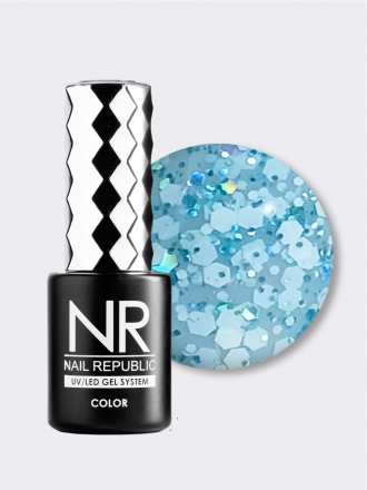 NAIL REPUBLIC   Гель-лак с шестигранниками   10мл   Euphoria   #725 оптом