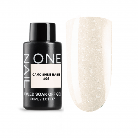 ONE NAIL   База камуфлирующая с хлопьями Юки   Base   CAMO SHINE   #05   30мл   (бутылка) оптом