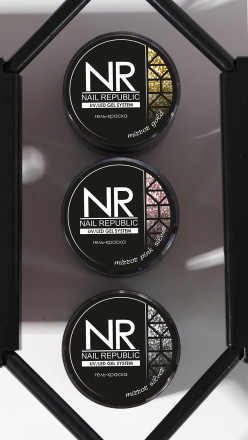 NAIL REPUBLIC   Gel Mirror SILVER   5г (банка)   Гель-краска для дизана без л/с  Зеркальное золото оптом