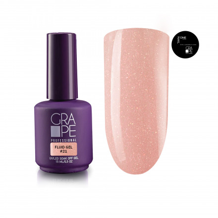 ONE NAIL &amp; GRAPE   Гель для укрепления с шиммером   Fluid gel   #21   15мл оптом