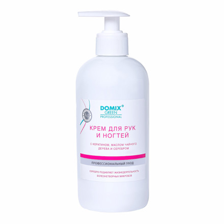 DOMIX   Крем для рук и ногтей с кератином, маслом чайного дерева и коллоидным серебром     500мл   [ЛЛ] оптом