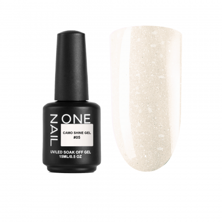 ONE NAIL   Gel   CAMO SHINE   #05   15мл (флакон)   Гель моделирующий с хлопьями Юки оптом