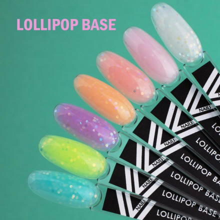 VOGUE NAILS   Камуфлирующая база с шестигранниками  LOLLIPOP base  10мл  #02 оптом