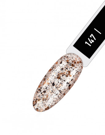 IQ BEAUTY   Лак для ногтей с биокерамикой с декором   12,5мл   Prolac LUXURY FLAKES   #147 оптом